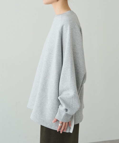 PUAL CE CIN（ピュアルセシン）の「裏起毛ポンチョスウェットプルオーバー（スウェット・レディース・ブラウン/グレー・FREE）」の18枚目の写真
