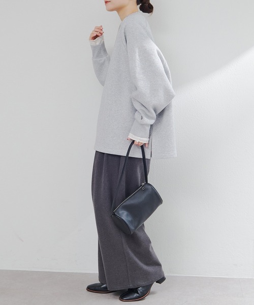 PUAL CE CIN（ピュアルセシン）の「裏起毛ポンチョスウェットプルオーバー（スウェット・レディース・ブラウン/グレー・FREE）」の5枚目の写真