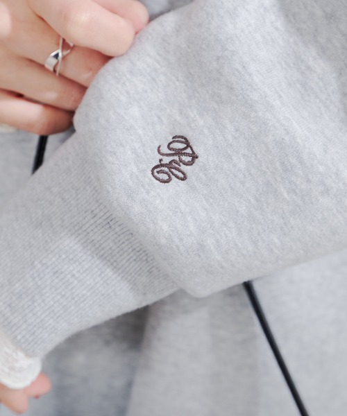 PUAL CE CIN（ピュアルセシン）の「裏起毛ポンチョスウェットプルオーバー（スウェット・レディース・ブラウン/グレー・FREE）」の7枚目の写真