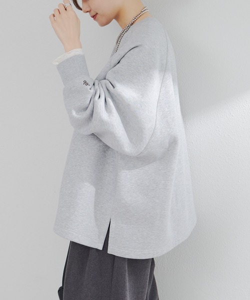 PUAL CE CIN（ピュアルセシン）の「裏起毛ポンチョスウェットプルオーバー（スウェット・レディース・ブラウン/グレー・FREE）」の10枚目の写真