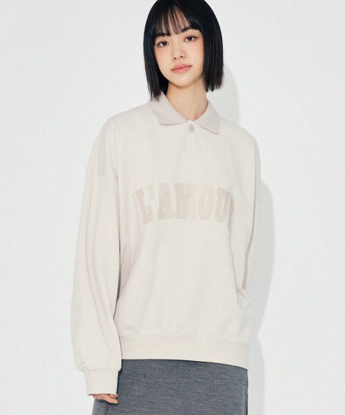 Diamond Layla(ダイアモンドレイラ)の「LAMOUR Matte Printing PK Sweatshirt T86 Antique Sand(ポロシャツ・レディース・その他・LARGE/MEDIUM)」の8枚目の写真