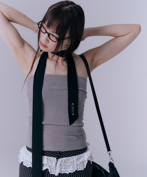90s rib tube top (DUSTY BEIGE)