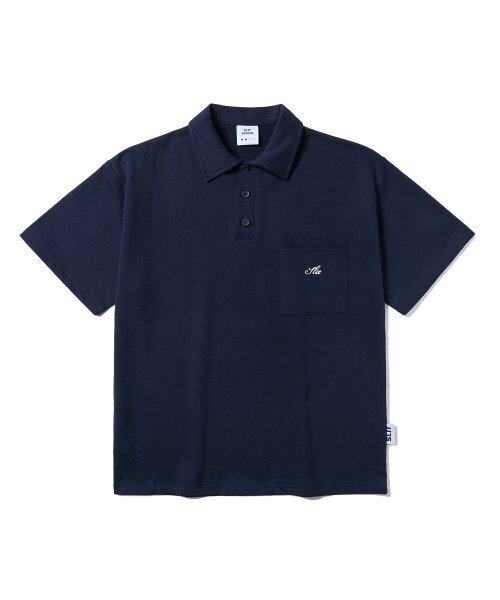 SLIT STUDIO(エスリットスタジオ)の「ボタンカラーPKスウェットシャツネイビー(ポロシャツ・メンズ・その他・MEDIUM/LARGE/X-LARGE/SMALL)」の1枚目の写真