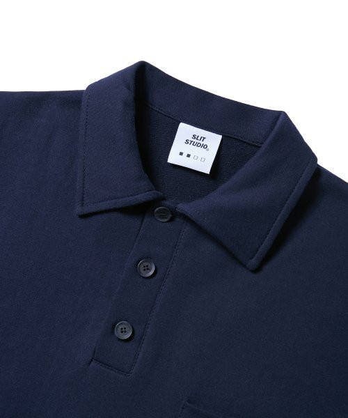 SLIT STUDIO(エスリットスタジオ)の「ボタンカラーPKスウェットシャツネイビー(ポロシャツ・メンズ・その他・MEDIUM/LARGE/X-LARGE/SMALL)」の2枚目の写真