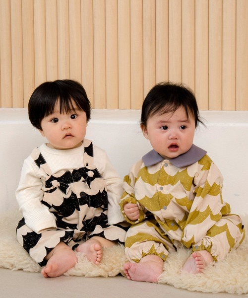 MAKE YOUR DAY（メイクユアデイ）の「なみなみ柄ベビーオール（その他ベビーウェア・キッズ・ブラック/イエロー・70/80）」の9枚目の写真