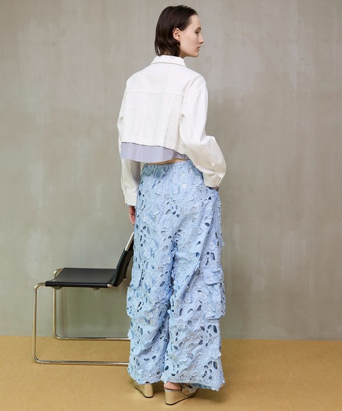 MAISON SPECIAL(メゾンスペシャル)の「Cut-Off Flower Pants/カットオフフラワースノーパンツ(その他パンツ・レディース・ブルー/グレー/ブラック・38/36)」の8枚目の写真
