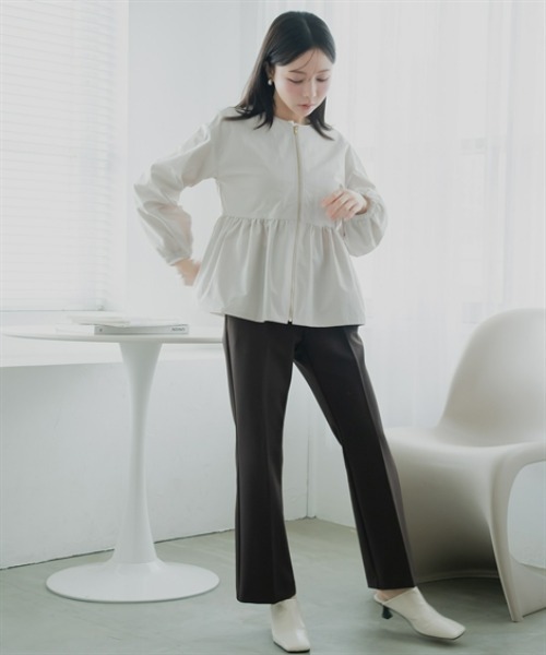 Petitjo（プッチージョ）の「小さいサイズ　ヘムフレアノーカラージャケット　低身長さん・小柄女性（その他アウター・レディース・ブラック/ベージュ・PS/PSS/PL/PM）」の7枚目の写真