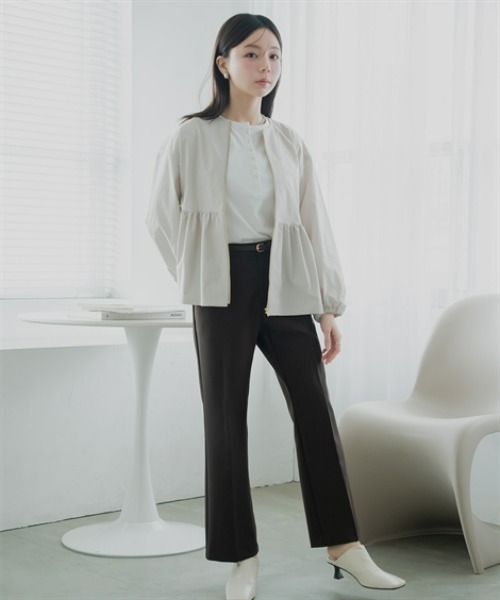 Petitjo（プッチージョ）の「小さいサイズ　ヘムフレアノーカラージャケット　低身長さん・小柄女性（その他アウター・レディース・ブラック/ベージュ・PS/PSS/PL/PM）」の10枚目の写真