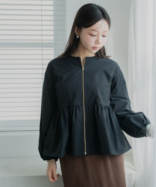 Petitjo（プッチージョ）の「小さいサイズ　ヘムフレアノーカラージャケット　低身長さん・小柄女性（その他アウター・レディース・ブラック/ベージュ・PS/PSS/PL/PM）」の12枚目の写真