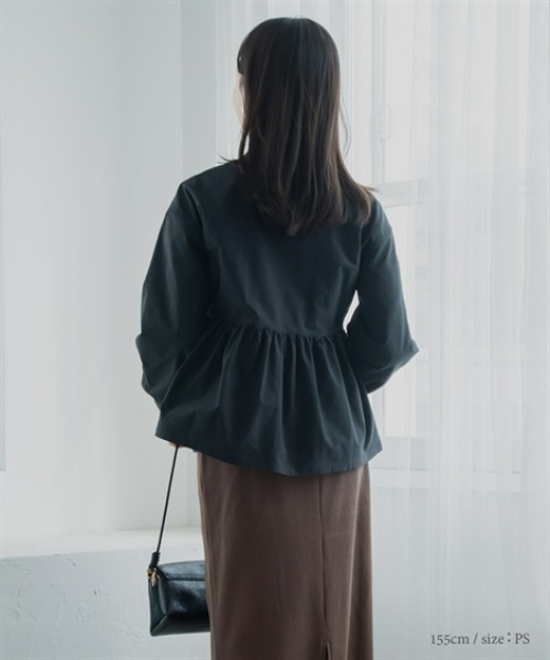 Petitjo（プッチージョ）の「小さいサイズ　ヘムフレアノーカラージャケット　低身長さん・小柄女性（その他アウター・レディース・ブラック/ベージュ・PS/PSS/PL/PM）」の14枚目の写真