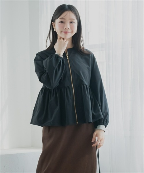 Petitjo（プッチージョ）の「小さいサイズ　ヘムフレアノーカラージャケット　低身長さん・小柄女性（その他アウター・レディース・ブラック/ベージュ・PS/PSS/PL/PM）」の16枚目の写真