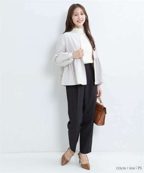 Petitjo（プッチージョ）の「小さいサイズ　ヘムフレアノーカラージャケット　低身長さん・小柄女性（その他アウター・レディース・ブラック/ベージュ・PS/PSS/PL/PM）」の22枚目の写真