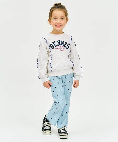 apres les cours(アプレレクール)の「【WEB限定】刺繍カレッジロゴ メロウトレーナー(スウェット・キッズ・ライトグレー/ピンク/オフホワイト/オレンジ・100/90/80/140/130/120/110)」の19枚目の写真