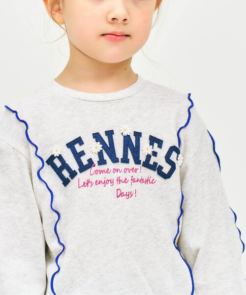 apres les cours(アプレレクール)の「【WEB限定】刺繍カレッジロゴ メロウトレーナー(スウェット・キッズ・ライトグレー/ピンク/オフホワイト/オレンジ・100/90/80/140/130/120/110)」の17枚目の写真