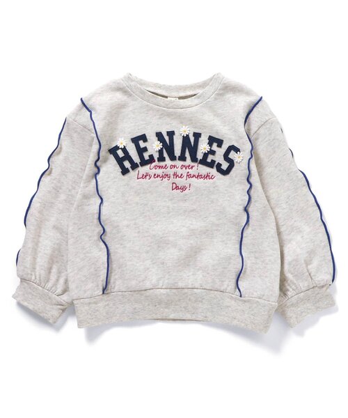 apres les cours(アプレレクール)の「【WEB限定】刺繍カレッジロゴ メロウトレーナー(スウェット・キッズ・ライトグレー/ピンク/オフホワイト/オレンジ・100/90/80/140/130/120/110)」の15枚目の写真