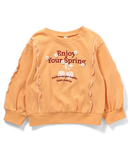 apres les cours(アプレレクール)の「【WEB限定】刺繍カレッジロゴ メロウトレーナー(スウェット・キッズ・ライトグレー/ピンク/オフホワイト/オレンジ・100/90/80/140/130/120/110)」の12枚目の写真