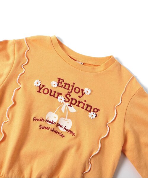 apres les cours(アプレレクール)の「【WEB限定】刺繍カレッジロゴ メロウトレーナー(スウェット・キッズ・ライトグレー/ピンク/オフホワイト/オレンジ・100/90/80/140/130/120/110)」の7枚目の写真