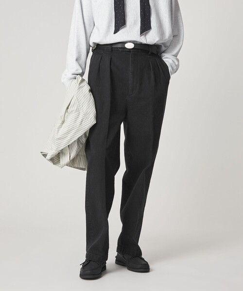 Steven Alan(スティーブンアラン)の「<Steven Alan> ヘリンボーン イン ツープリーツ ドレス トラウザーズⅡ(スラックス・メンズ・ブラック・S/M/L/XL)」の5枚目の写真