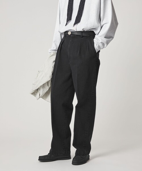 Steven Alan＞ ヘリンボーン イン ツープリーツ ドレス トラウザーズⅡ