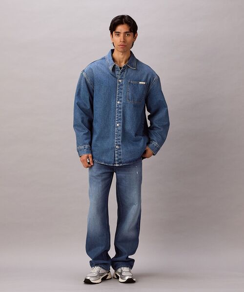 Calvin Klein（カルバン・クライン）の「デニムジャケット - キルテッドデニムシャツジャケット（デニムジャケット・メンズ・インディゴブルー・L/S/M）」の5枚目の写真
