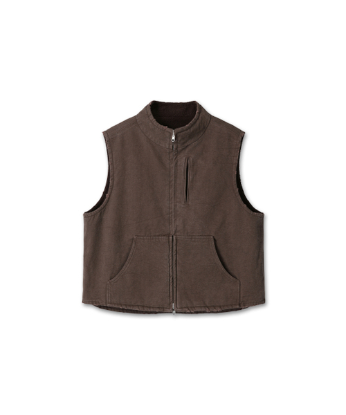 9999ARCHIVE(9999アーカイブ)の「Vintage Reversible Oxford Vest(ベスト・レディース・ブラウン・1/2)」の2枚目の写真