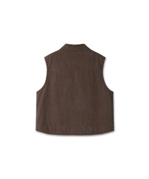 9999ARCHIVE(9999アーカイブ)の「Vintage Reversible Oxford Vest(ベスト・レディース・ブラウン・1/2)」の3枚目の写真