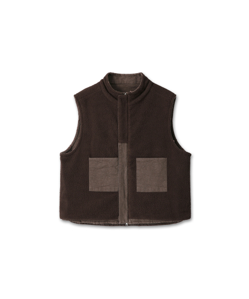 9999ARCHIVE(9999アーカイブ)の「Vintage Reversible Oxford Vest(ベスト・レディース・ブラウン・1/2)」の4枚目の写真