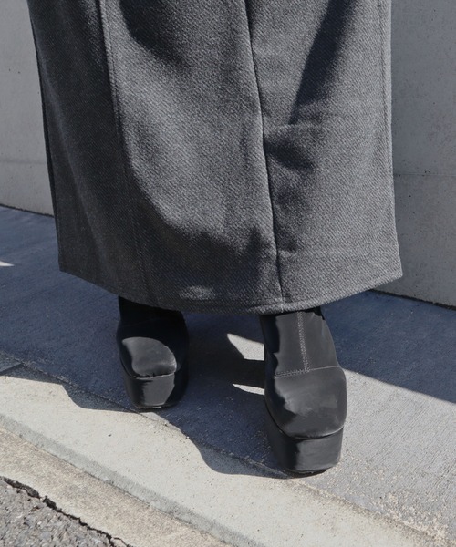 CECIL McBEE(セシルマクビー)の「ウールライク深Vネックジャンスカ(ワンピース・レディース・ブラック/グレー・MEDIUM/LARGE)」の8枚目の写真