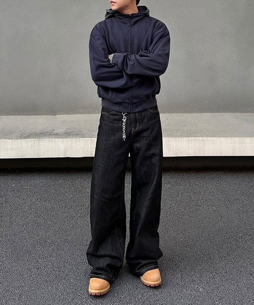 WESTBOY（ウエストボーイ）の「リジット ルーズ バギー ブラックデニムパンツ WO25W11PT01（デニムパンツ・メンズ・ブラック・XL/M/L）」の2枚目の写真