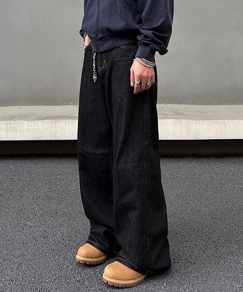 WESTBOY（ウエストボーイ）の「リジット ルーズ バギー ブラックデニムパンツ WO25W11PT01（デニムパンツ・メンズ・ブラック・XL/M/L）」の3枚目の写真