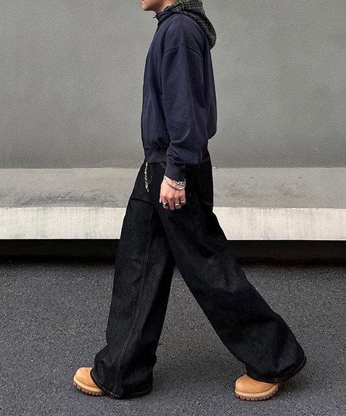 WESTBOY（ウエストボーイ）の「リジット ルーズ バギー ブラックデニムパンツ WO25W11PT01（デニムパンツ・メンズ・ブラック・XL/M/L）」の4枚目の写真