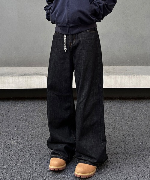 WESTBOY（ウエストボーイ）の「リジット ルーズ バギー ブラックデニムパンツ WO25W11PT01（デニムパンツ・メンズ・ブラック・XL/M/L）」の7枚目の写真