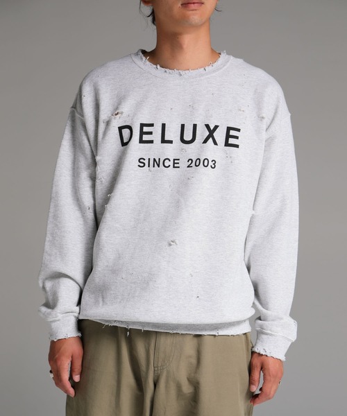 DELUXE（デラックス）の「DELUXE LOGO SAVAGE CREW（スウェット・メンズ・グレー/ブラック・SMALL/MEDIUM/LARGE）」の2枚目の写真