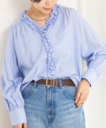 NOLLEY’S | ウォッシャブルフロントフリルVネックブラウス(シャツ/ブラウス)