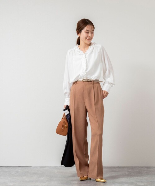 NOLLEY’S（ノーリーズ）の「ウォッシャブルフロントフリルVネックブラウス（シャツ/ブラウス・レディース・サックスブルー/ホワイト・38）」の15枚目の写真