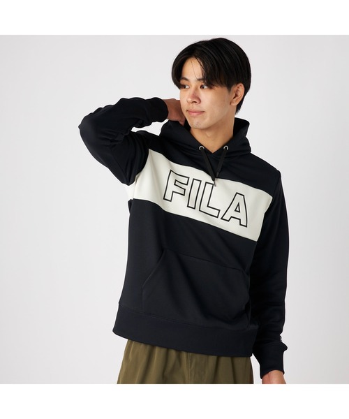 FILA フィラ ライン入り 裏毛 スウェット パーカー（パーカー）｜FILA