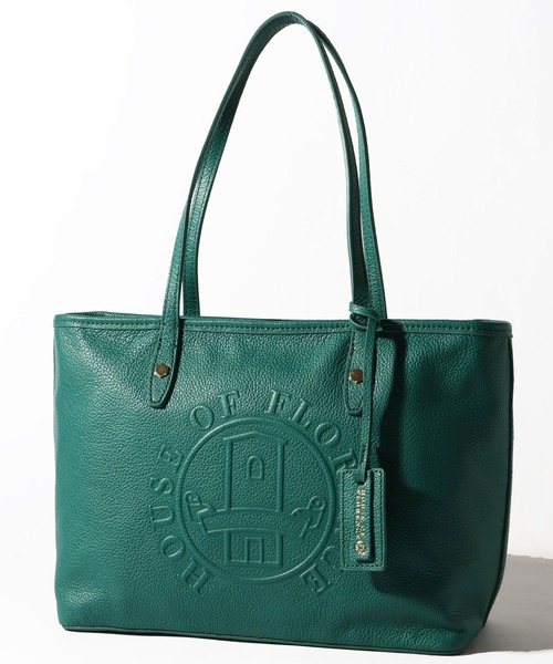 HOUSE OF FLORENCE(ハウスオブフローレンス)の「【HOUSE OF FLORENCE/ハウス オブ フローレンス】イタリアンレザー 型押しエンボス トートバッグ(M)(トートバッグ・レディース・ピンク/グリーン/ブラウン/イエロー/グレイッシュベージュ/ブラック/ブルー・FREE)」の4枚目の写真