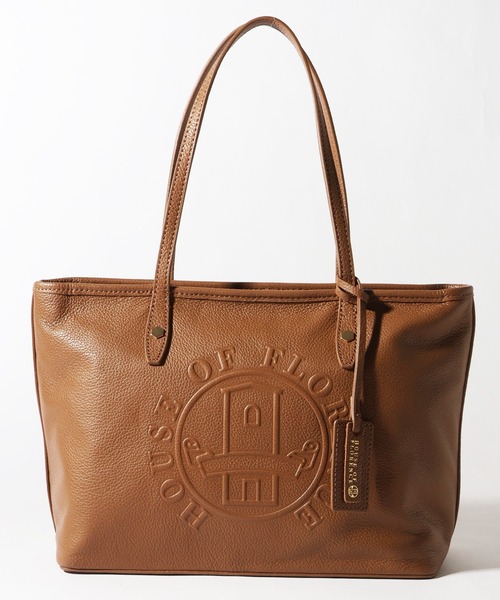 HOUSE OF FLORENCE(ハウスオブフローレンス)の「【HOUSE OF FLORENCE/ハウス オブ フローレンス】イタリアンレザー 型押しエンボス トートバッグ(M)(トートバッグ・レディース・ピンク/グリーン/ブラウン/イエロー/グレイッシュベージュ/ブラック/ブルー・FREE)」の8枚目の写真