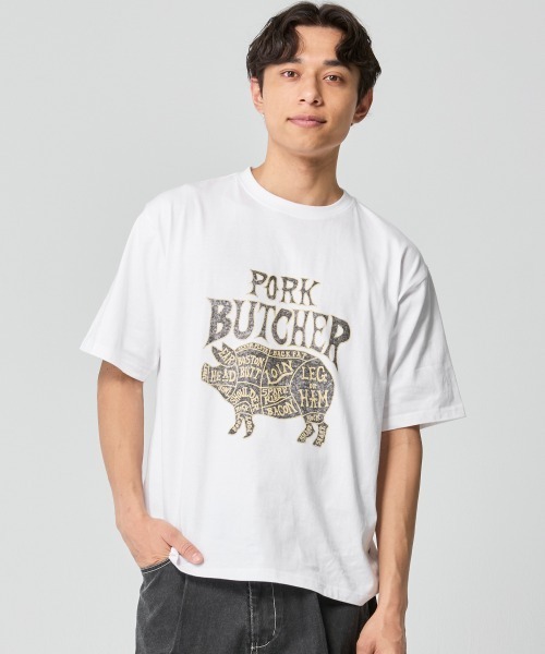 KRIFF MAYER(クリフメイヤー)の「プリント半袖T(ポーク)(Tシャツ/カットソー・メンズ・オフホワイト/レッド/チャコール/ネイビー・MEDIUM/LARGE/X-LARGE)」の18枚目の写真