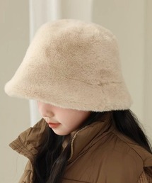 shoppinggo（ショッピングゴー）の「バケットハット ファー 帽子 レディース 秋冬 ふわふわ ボア 小顔効果 暖かい 厚手 防寒（ハット）」