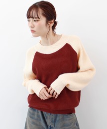 ABYS | ラグランバイカラーニット(ニット/セーター)
