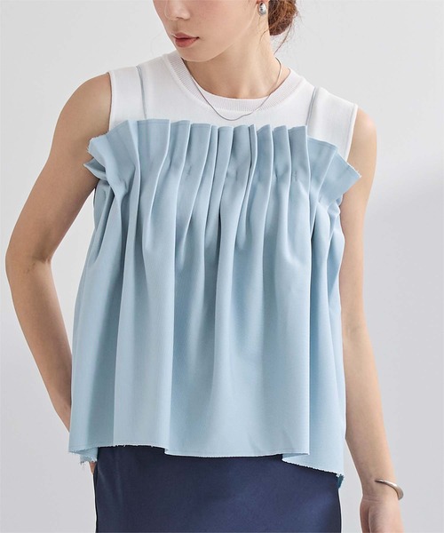 UR'S（ユアーズ）の「シェルプリーツキャミトップス（キャミソール・レディース・ホワイト/ブルー/チャコール・L/M/S）」の16枚目の写真