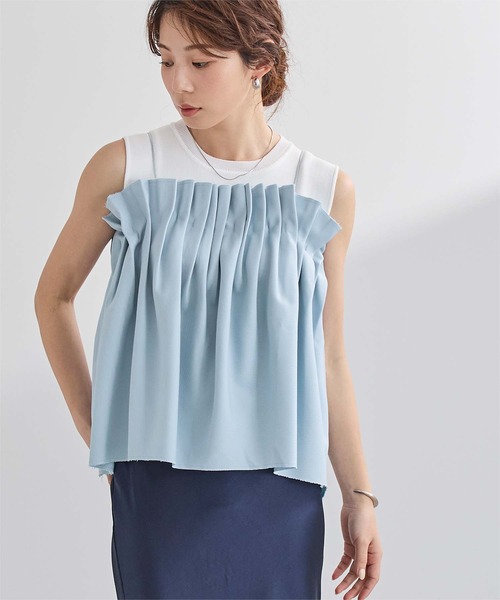 UR'S（ユアーズ）の「シェルプリーツキャミトップス（キャミソール・レディース・ホワイト/ブルー/チャコール・L/M/S）」の18枚目の写真