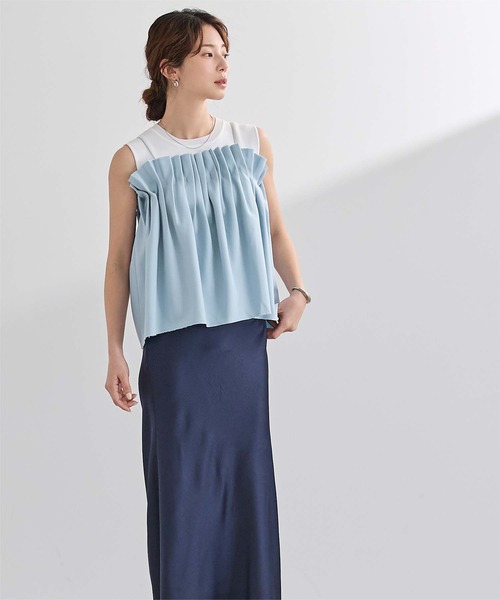 UR'S（ユアーズ）の「シェルプリーツキャミトップス（キャミソール・レディース・ホワイト/ブルー/チャコール・L/M/S）」の19枚目の写真