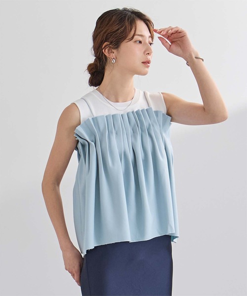 UR'S（ユアーズ）の「シェルプリーツキャミトップス（キャミソール・レディース・ホワイト/ブルー/チャコール・L/M/S）」の20枚目の写真