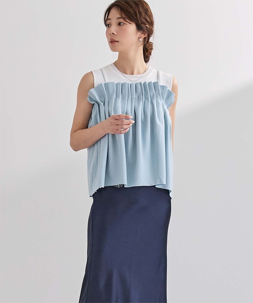 UR'S（ユアーズ）の「シェルプリーツキャミトップス（キャミソール・レディース・ホワイト/ブルー/チャコール・L/M/S）」の21枚目の写真