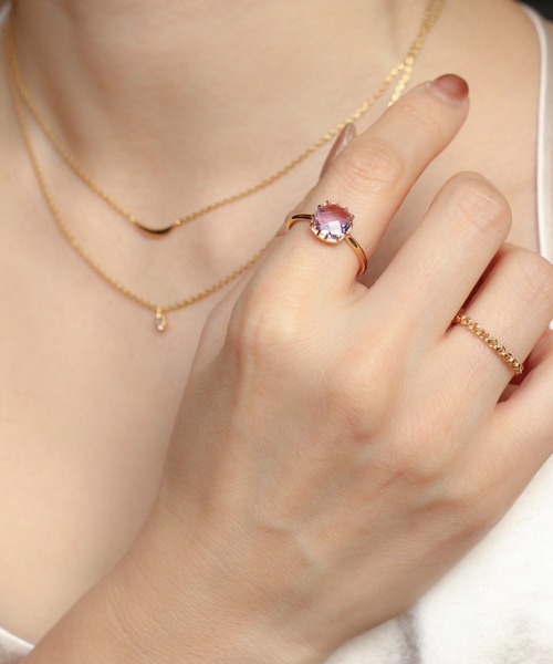 NOIR DE POUPEE（ノワールドプーペ）の「【WEB限定】K18vermeil 12本爪天然石リング（リング・レディース・パープル/ライトグリーン・#15/#13/#11）」の11枚目の写真