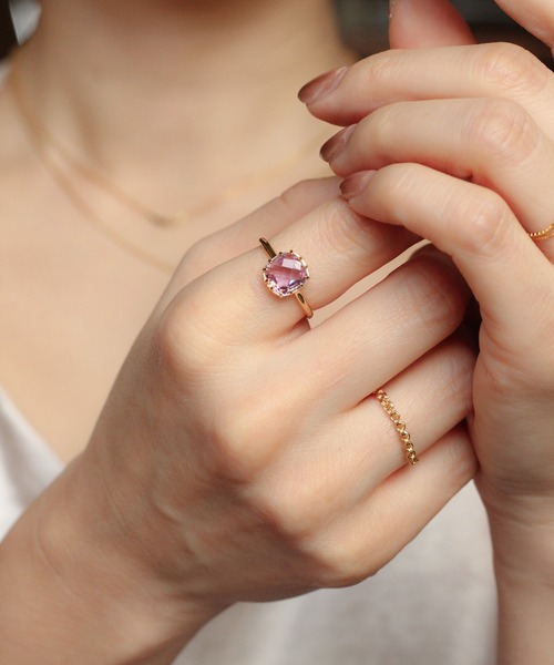 NOIR DE POUPEE（ノワールドプーペ）の「【WEB限定】K18vermeil 12本爪天然石リング（リング・レディース・パープル/ライトグリーン・#15/#13/#11）」の12枚目の写真