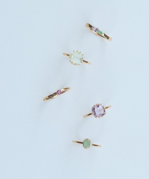 NOIR DE POUPEE（ノワールドプーペ）の「【WEB限定】K18vermeil 12本爪天然石リング（リング・レディース・パープル/ライトグリーン・#15/#13/#11）」の22枚目の写真