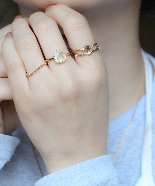 NOIR DE POUPEE（ノワールドプーペ）の「【WEB限定】K18vermeil 12本爪天然石リング（リング・レディース・パープル/ライトグリーン・#15/#13/#11）」の19枚目の写真